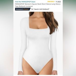 MANGOPOP white long sleeve bodysuit